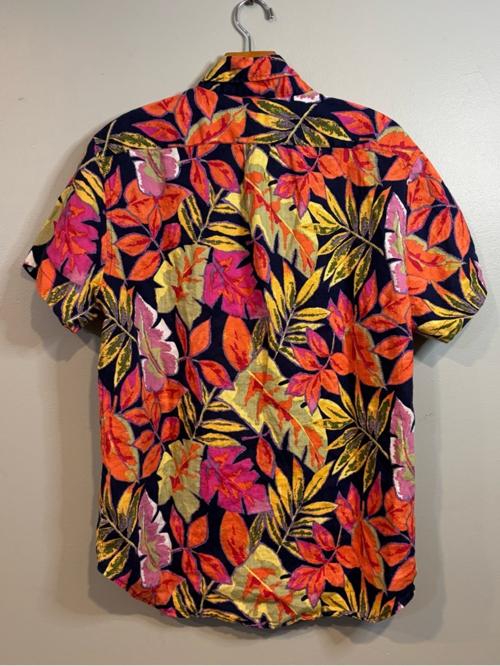 J Crew Linen Short-Sleeve Button-Up Shirt Floral Tropical Medium - Picture 2 of 8
